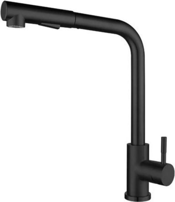 Küchenarmatur, mattschwarzer Edelstahl, Sensor, herausziehbarer Sprüher, 2 Strahlarten, 360-Grad-Drehgelenk, hoher Lichtbogen, Einlochmontage, 1 Griff, Touch-Control, 50,8 cm